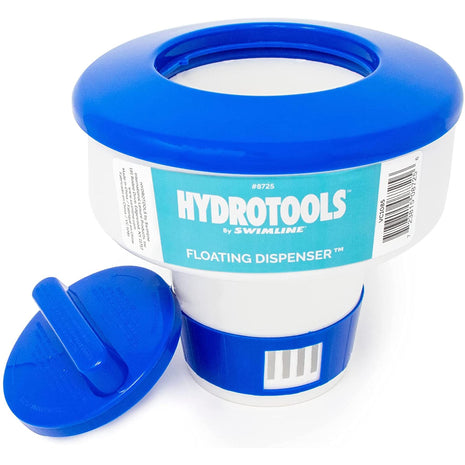 HYDROTOOLS BY SWIMLINE 8725 Large Capacity Pool & Spa Chemical Dispenser | Compatible With Bromine & Chlorine Supports 1-3'' Tablets | Adjustable Control Ring For Customizable Flow Rate