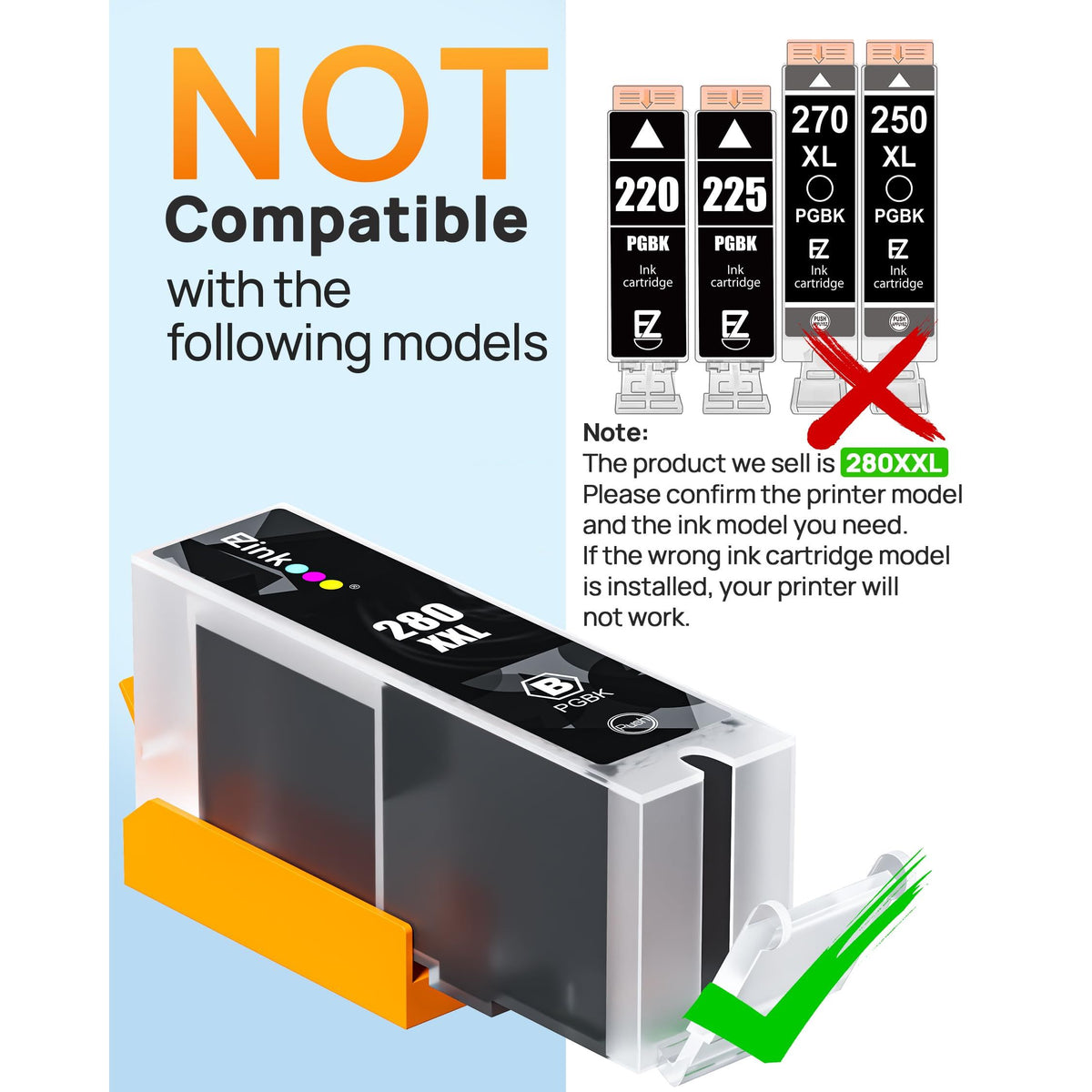 E-Z Ink Compatible Tr8620a Ink Cartridge Replacement for Canon PGI-280XXL CLI-281XXL 280 XXL 281 XXL Compatible with TR8520 TR8620a TR8620 TS702a TS9520 TS9521C TR8520 TS6220 TS6320 TS8220 (5 Pack)