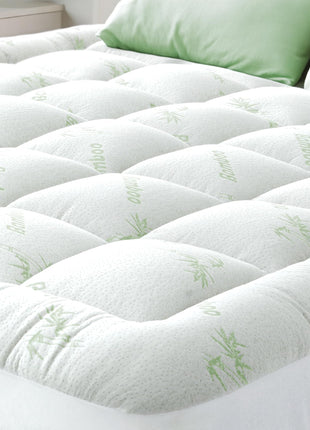 Ultra Soft Queen Size Mattress Topper   Viscose Made from Bamboo Pillow Top Mattress Pad for Back Pain Relief   Naturally Cooling for Hot Sleepers, Green