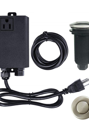 Garbage Disposal Air Switch Kit Sink Top Waste Disposal Long Stainless Steel Brushed Nickel On/Off Air Button Food and Waste Disposals Part by Etoolcity