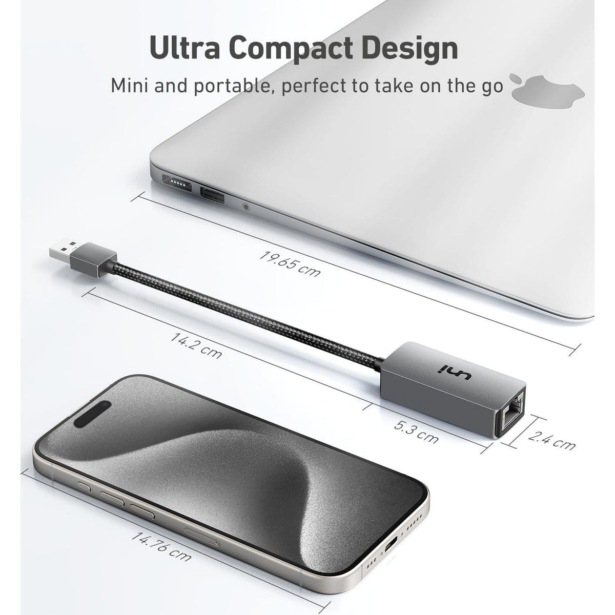 uni USB to Ethernet Adapter, Driver Free USB 3.0 to Gigabit Ethernet LAN Network Adapter, 100/1000 Mbps RJ45 Internet Adapter Compatible with Laptop, MacBook, Surface, PC with Windows, XP, Mac/Linux