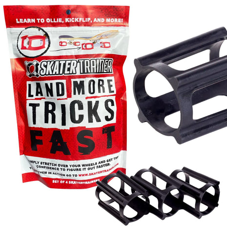 Skater Trainer Wheels - Beginners get Skateboard Tricks Fast, Safe and Fun | Viral accessory gift - Helps beginners stay excited about their new skateboard - Kids & parents love these