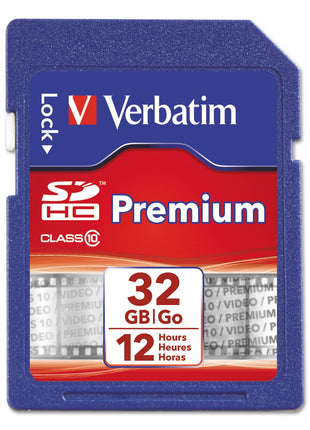 Verbatim 32GB Premium SDHC Memory Card, UHS-I Class 10, Blue