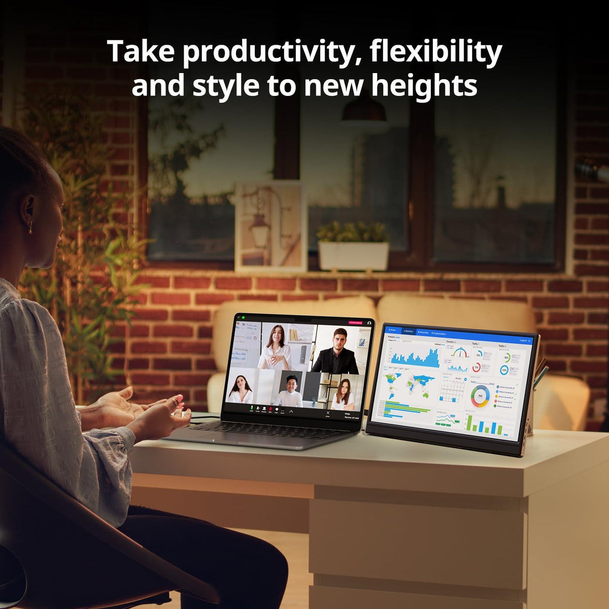 Anyuse Portable Monitor 15.6 Inch 1080P USB-C HDMI Ultra-Slim Travel Monitor with Kickstand, for Laptop, PC, Mac Phone, PS, Xbox, Swich IPS Ultra-Thin Zero Frame Gaming