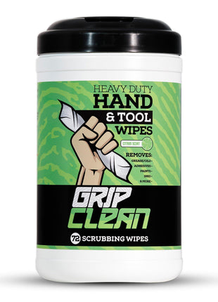 Heavy Duty Hand Cleaning Wipes, Tool Wipes, Waterless Mechanic Hand Cleaner | Dual Sided Hand & Tool Wipes, Grease, Oil, Paint & Adhesive Remover, Citrus Scent 72ct Canister For Garage, Shop & Jobsite