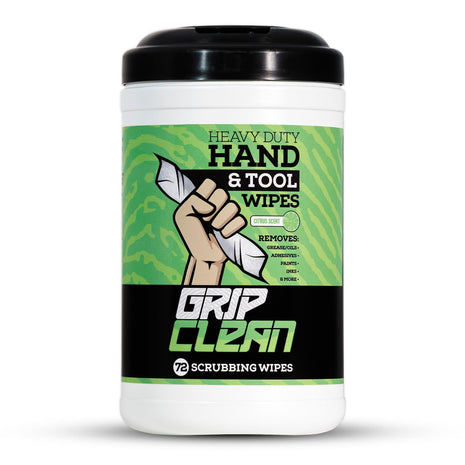 Heavy Duty Hand Cleaning Wipes, Tool Wipes, Waterless Mechanic Hand Cleaner | Dual Sided Hand & Tool Wipes, Grease, Oil, Paint & Adhesive Remover, Citrus Scent 72ct Canister For Garage, Shop & Jobsite