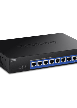 TRENDnet 8-Port 10G Switch, TEG-S708, 8 x 10G RJ-45 Ports, 160Gbps Switching Capacity Rack mountable, Ethernet Splitter, NDAA & TAA Compliant, Lifetime Protection, Black