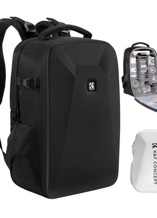 K&F Concept Camera Backpack,Hardshell Photography DSLR Camera Bag with 15-15.6 Inch Laptop Compartment Waterproof Hard Shell Camera Case Compatible for Canon/Nikon/Sony/DJI Mavic Drone