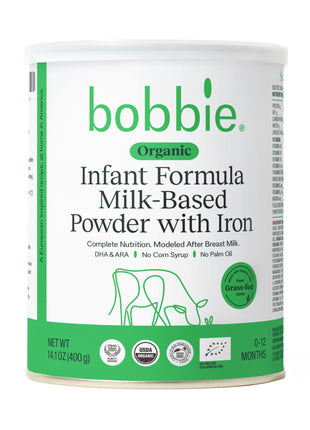 Bobbie Organic Infant Formula, Milk Based Powder with Iron, DHA and Vitamin D, Modeled After Breast Milk, Organic Baby Formula for Newborn to 12 Months Old Infant, 14.1 oz, 1 Pack