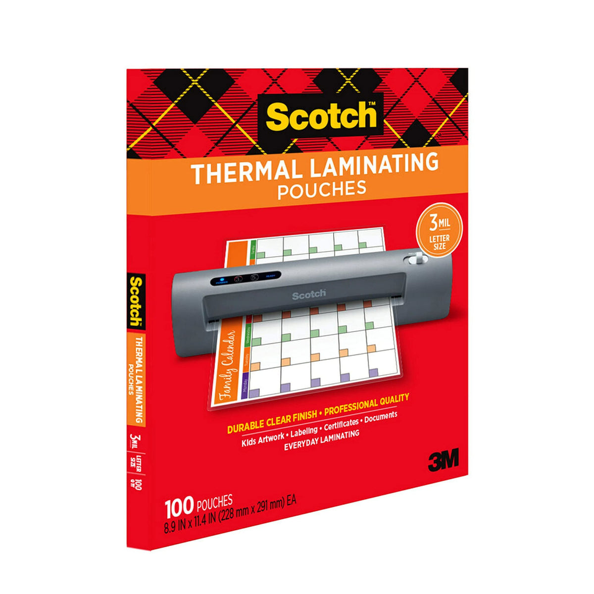 Scotch Thermal Laminating Pouches, for Use with Thermal Laminators, 8.9 x 11.4 Inches, Letter Size Sheets, 100-Pack