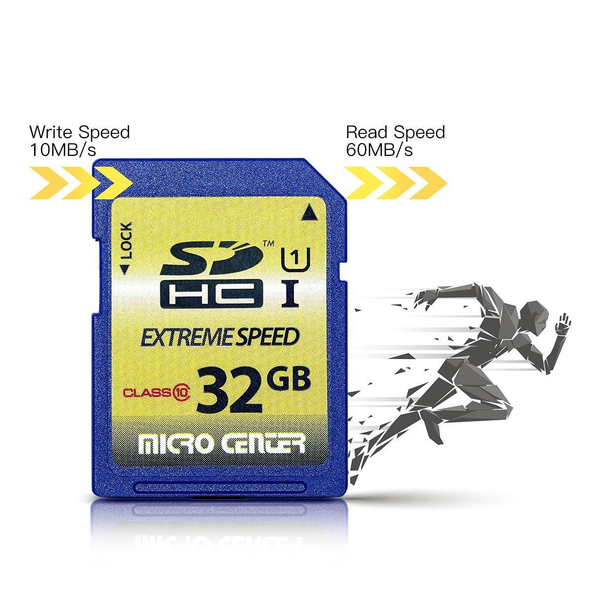 INLAND 32GB Class 10 SDHC Flash Memory Card Standard Full Size SD Card USH-I U1 Trail Camera by Micro Center (2 Pack)