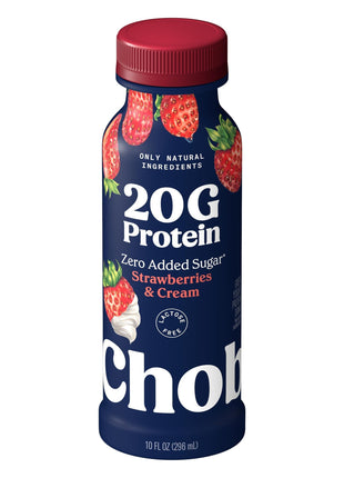 Chobani 20g Low Fat Greek Yogurt Drink Strawberries & Cream 10 fl oz