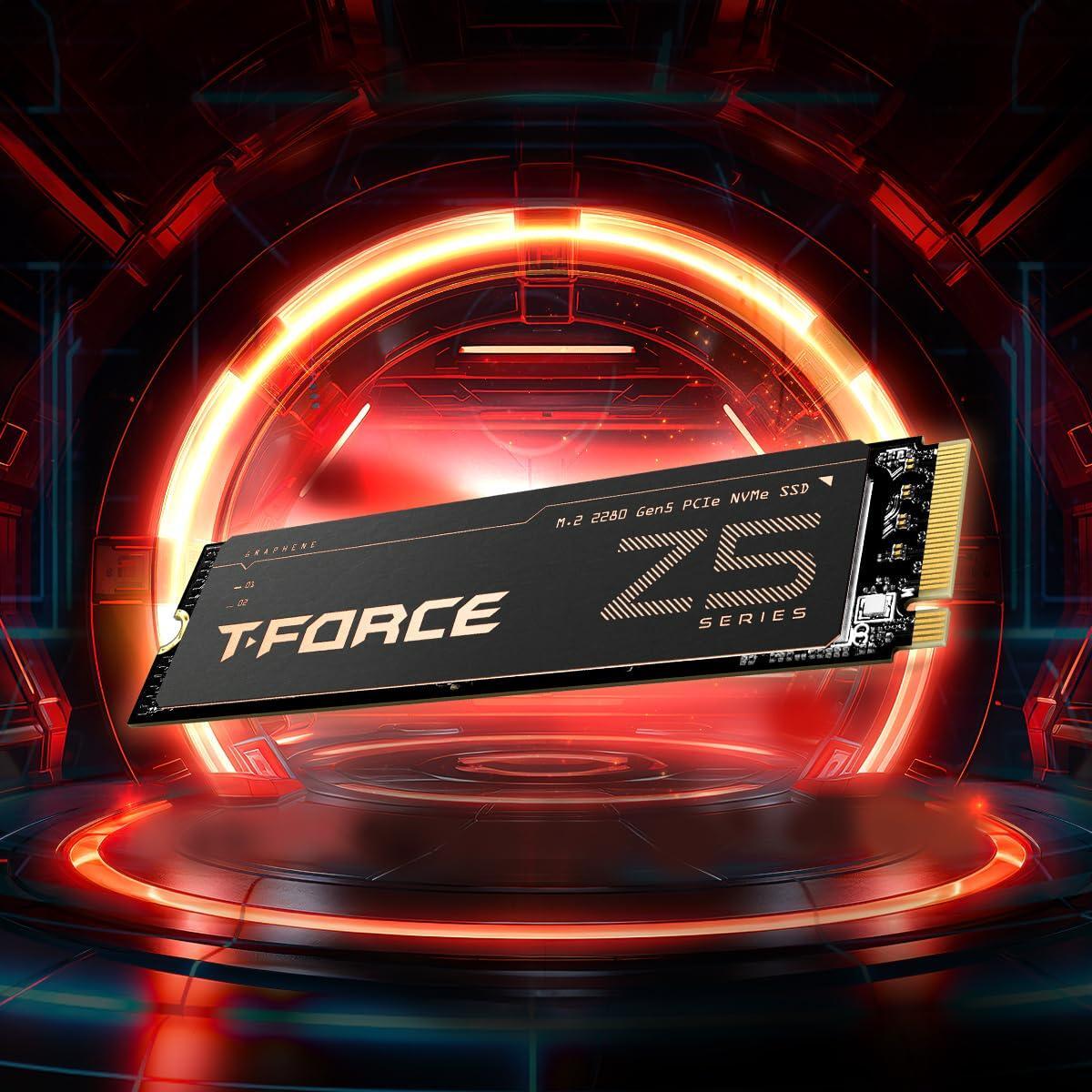 TEAMGROUP T-Force Z540 4TB Gen5x4 DRAM SLC Cache 3D TLC NAND NVMe Phison E26 PCIe M.2 2280 Gaming SSD with Ultra-Thin Graphene Heat Spreader Read/Write 12400/11800 MB/s TM8FF1004T0C129