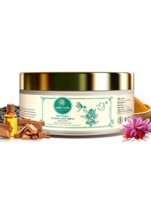 Ashpveda Sandalwood & Saffron Night Cream | Anti Aging Cream For Women & Men | Reduces Fine Lines & Wrinkles | Oil Free & Non Sticky Moisturizer | For Glowing Youthful All Skin Type (30 gm)