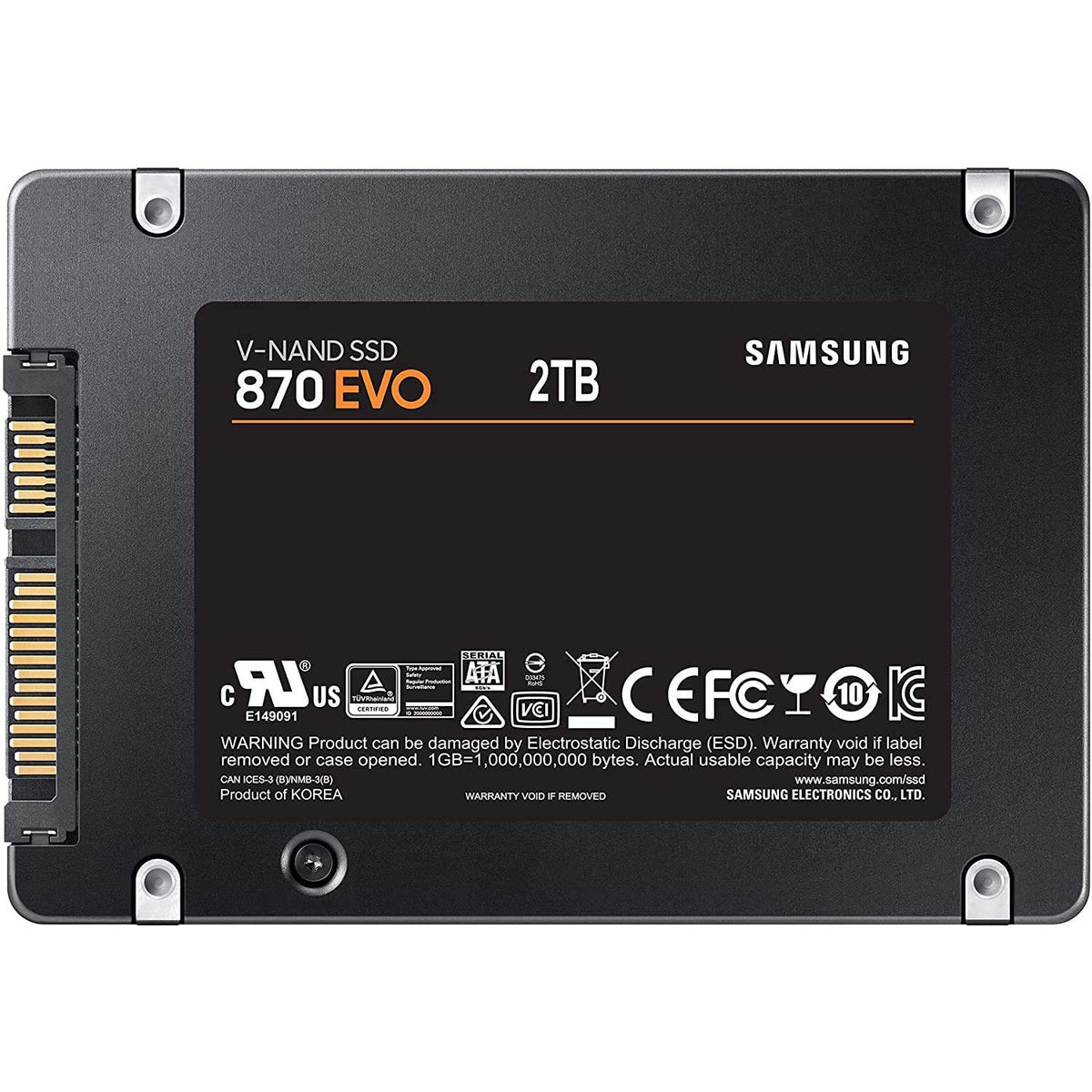 Samsung Electronics 870 EVO 2TB 2.5 Inch SATA III Internal SSD (MZ-77E2T0B/AM)