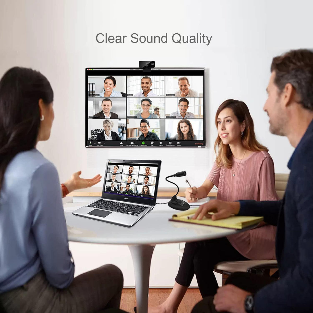 ADESSO Xtream M1 Omni-Directional USB Measurement Calibrated Table Top Microphone for Meetings and Conferences