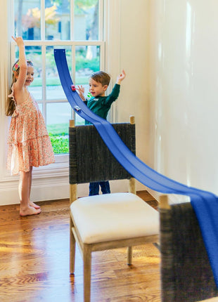 FlexTrack 5000 Flexible Race Car Track for Kids Toy with Suction Cups Compatible with Hot Wheels and Diecast 1/64th Cars and More 15 Feet Long Rolls Up Portable Racetrack (Racing Blue)