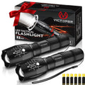 Victoper LED Flashlight 2 Pack, Bright Tactical Torch High Lumens with 5 Modes, Waterproof Zoomable Flash Light, Christmas Stocking Stuffers Gifts for Men, Hunting Camping Essentials Gear