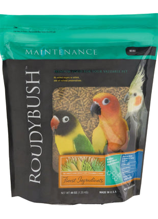 RoudyBush Daily Maintenance Food for Birds - Scientifically Formulated Bird Feed - Bird Food Pellets w/Corn, Wheat, Soy & More - Nutritious & Healthy Feed for Birds (Mini, 44oz)