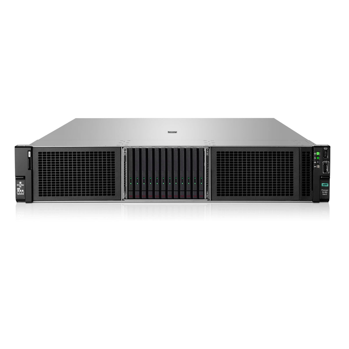 Hewlett Packard Enterprise ProLiant DL380 Gen11 Rack Server w/one Intel Xeon Silver 4510 Processor, 2.4GHz 12c 1P 64GB‑R 12LFF MR416i‑o 2x8TB HDD 2x1000W PS (HPE Smart Choice P72981-005)