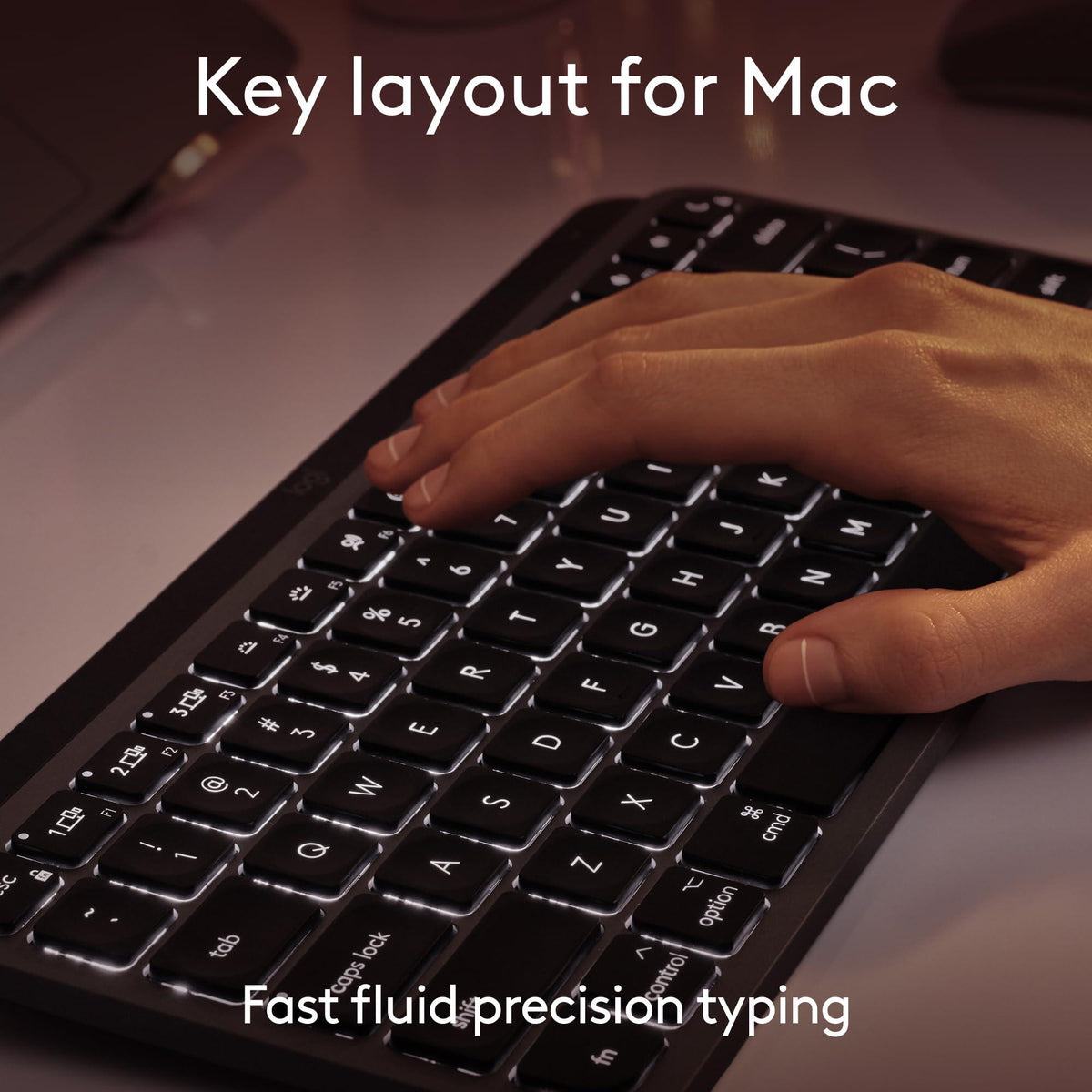 Logitech MX Keys Mini for Mac Minimalist Wireless Keyboard, Compact, Bluetooth, Backlit Keys, USB-C, Tactile Typing, Compatible with MacBook Pro,MacBook Air,iMac,iPad - Space Grey