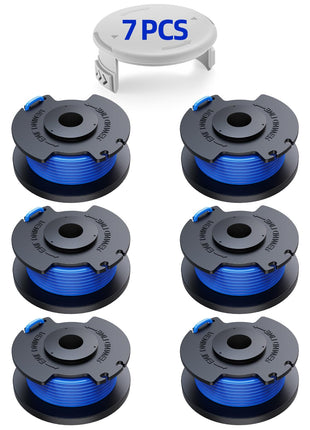 7 Packs Weed Wacker String Replacement for Ryobi One+ AC14RL3A,0.065-Inch String Trimmer Refill Compatible with Ryobi 18v, 24v, and 40v Trimmer(6 Trimmer Line,1 Trimmer Cap)