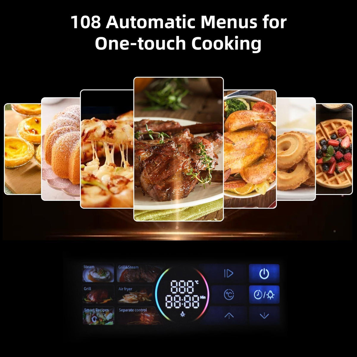 24" Single Wall Oven, 2.5 Cu.ft. Built-in Electric Wall Oven with 8 Cooking Functions, 360° ROTATING ROTISSERIE, Touch Control, Timer, Stainless Steel Wall Oven for Kitchen