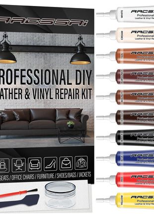 ARCSSAI ARCSSAL Leather & Vinyl Repair Kit, Sofa, Jacket, Car Seats and Purse. Leather Repair Kit. Super Easy Instructions to Match Any Color, Restore Any Material, Bonded, Italian, Pleather, Genuine