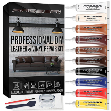 ARCSSAI ARCSSAL Leather & Vinyl Repair Kit, Sofa, Jacket, Car Seats and Purse. Leather Repair Kit. Super Easy Instructions to Match Any Color, Restore Any Material, Bonded, Italian, Pleather, Genuine