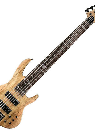 ESP Guitars 5 String ESP LTD B 206SMNS Spalted Maple 6 Bass Guitar, Natural Satin, (LB206SMNS)