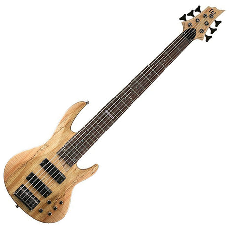 ESP Guitars 5 String ESP LTD B 206SMNS Spalted Maple 6 Bass Guitar, Natural Satin, (LB206SMNS)