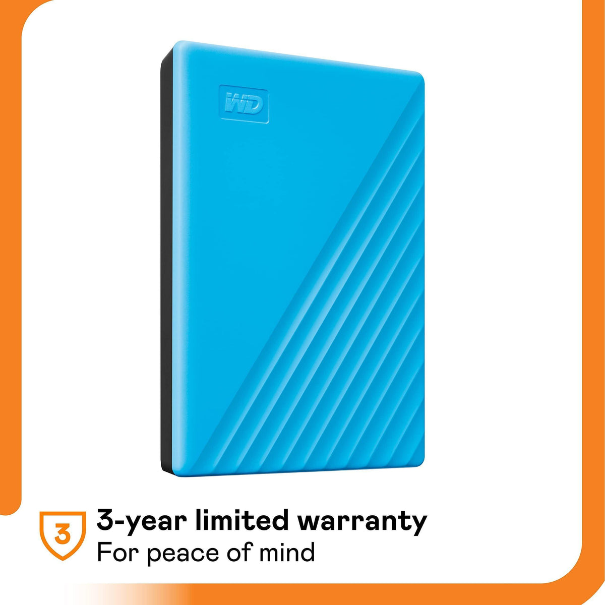 WD 2TB My Passport, Portable External Hard Drive, Blue, backup software with defense against ransomware, and password protection, USB 3.1/USB 3.0 compatible - WDBYVG0020BBL-WESN