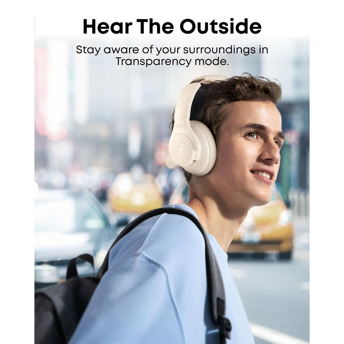 Soundcore by Anker Q20i Hybrid Active Noise Cancelling Headphones, Wireless Over-Ear Bluetooth, 40H Long ANC Playtime, Hi-Res Audio, Big Bass, Customize via an App, Transparency Mode (White)