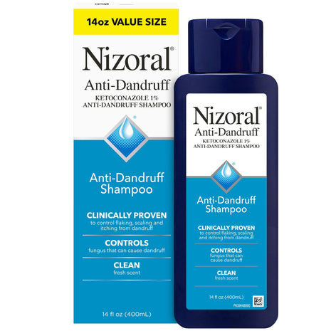 Nizoral Anti-Dandruff Shampoo with 1% Ketoconazole, Fresh Scent, 14 Fl Oz | Anti-Fungal Shampoo, Dandruff Shampoo for Dandruff Relief, Ketoconazole Shampoo, Dandruff Treatment, 1% Ketoconazole
