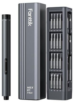 Fanttik E1 Max Electric Screwdriver, Mini Precision Screwdriver Set, 50 Magnetic Bits, Magnetic Storage, 5/32''Hex, Repair Tool Kit for Electronics Phone Camera Laptop Watch (Grey)