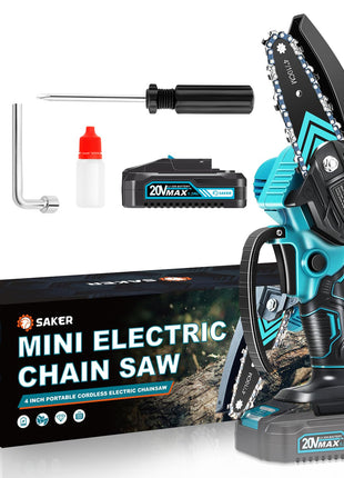 Saker Mini Chainsaw,Portable Electric Chainsaws Cordless,Handheld Chain Saw Pruning Shears Chain Saws for Tree Branches,Courtyard,Household and Garden,Gifts for Men Dad Husband Women
