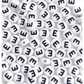 Bxwoum 100PCS Letter Beads 4X7mm Acrylic Alphabet Beads for Jewelry Making White Round Vowel Letter E Beads for Bracelets Making Necklaces DIY