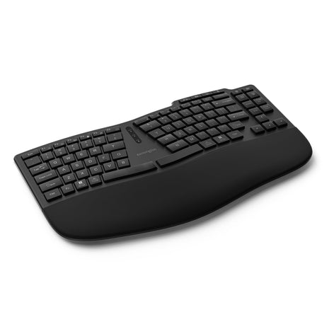 Kensington Pro Fit Ergo Wireless Keyboard KB675, Ergonomic, Rechargeable, Bluetooth & 2.4GHz Connection, Programmable Keys, Black, K75491US | Ergonomic layout, rechargeable, Bluetooth and 2.4GHz connection, programmable keys