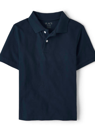 The Children's Place boys Short Sleeve Pique School Uniform Polo Shirt, Nautico, Large US