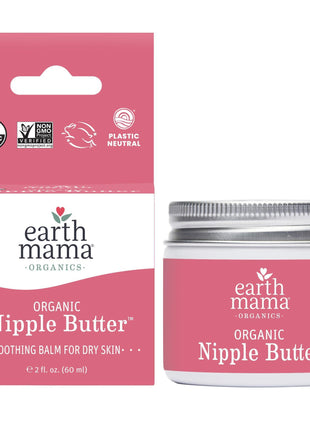 Earth Mama Organic Nipple Butter - 2 fl oz - Lanolin-Free Nipple Cream - Safe, Soothing Balm for Breastfeeding - Postpartum Essentials for Nursing
