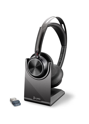 Poly - Voyager Focus 2 UC USB-C Headset (Plantronics) - Bluetooth Dual-Ear (Stereo) Headset with Boom Mic - USB-C PC/Mac Compatible - Active Noise Canceling - Works with Teams (Certified), Zoom & more