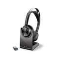 Poly - Voyager Focus 2 UC USB-C Headset with Stand (Plantronics) - Bluetooth Stereo Headset with Boom Mic - USB-C PC/Mac Compatible - Active Noise Canceling - Works with Teams (Certified), Zoom & more