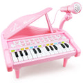 Love&Mini Piano Keyboard Toy for Girls - 24 Keys Toddler Music Toy Instrument with Microphone, Pink Piano Toy for 1 2 3 Years Old Girls Birthday Gift