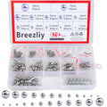 Breezliy 304 Stainless Steel Ball 620Pcs 1-8mm Metric Precision Assorted Loose Bicycle Bearing Steel Ball Assortment Kit（12 Sizes）