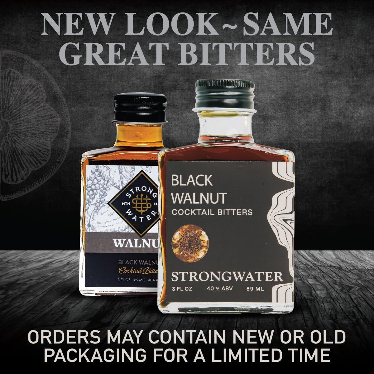 Strongwater Black Walnut Bitters (40 Servings) - Rich, Nutty Walnut Bitters for Cocktails - Pair with a Manhattan, Coffee, or for Old Fashioned - 3oz, 1 Pack