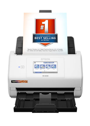 Epson RapidReceipt RR-600W Wireless Desktop Color Two-Sided Receipt Scanner | Receipt and Document Scanner ScanSmart AI PRO Receipt Management and PDF Software for PC and Mac Touchscreen and 100 Page ADF