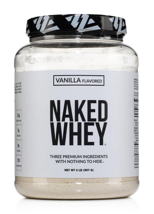 NAKED Whey Vanilla Protein Powder   Only 3 Ingredients   Grass Fed Whey Protein Powder, Vanilla Flavor, and Organic Coconut Sugar, No GMO, No Soy, and Gluten Free   24 Servings