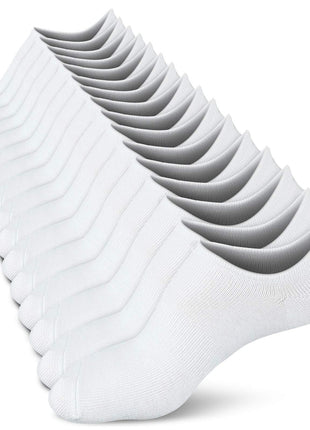 wernies Women No Show Socks Invisible Loafer Flat No Slip Rise Flats Ankle Liners Short Thin Low Cut, white, 5-8