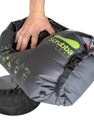 Scrubba Wash Bag Patented Washboard-in-a-BagTM 5 oz Travel Clothes Washer | Pack Light, Wash Anywhere Fast, Internal Washboard, Machine-Quality Wash, No Electricity, Camping, Backpacking, RV, Cruises