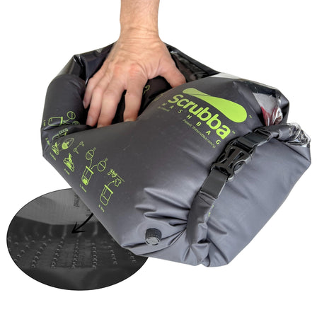 Scrubba Wash Bag Patented Washboard-in-a-BagTM 5 oz Travel Clothes Washer | Pack Light, Wash Anywhere Fast, Internal Washboard, Machine-Quality Wash, No Electricity, Camping, Backpacking, RV, Cruises